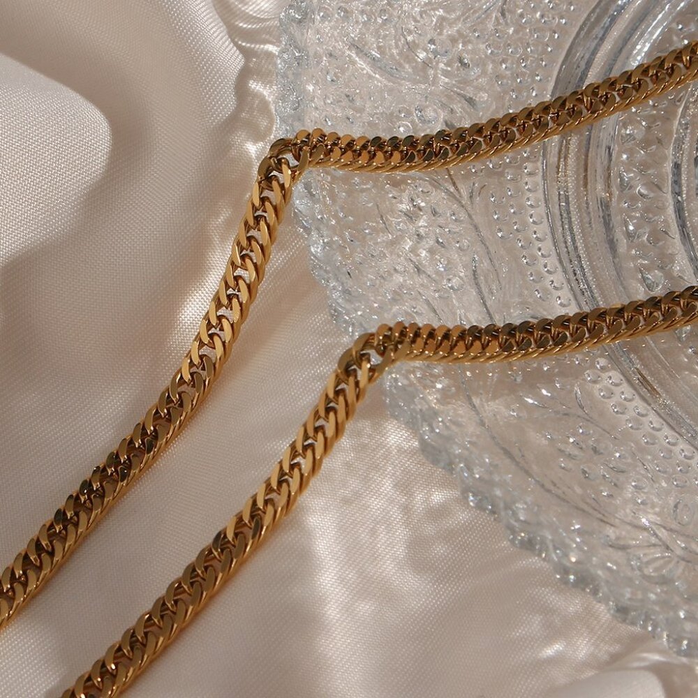 PVD Gold Plating Thin Snake Chain Necklace - Picture 2 of 6